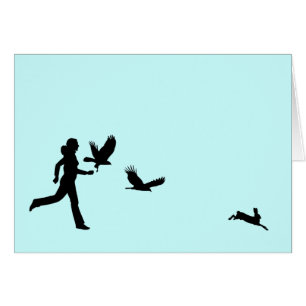 Woman Flies Harris Hawks Hälsningskort
