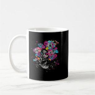 Woman Flower Hair Black History BLM Melanin Queen Kaffemugg