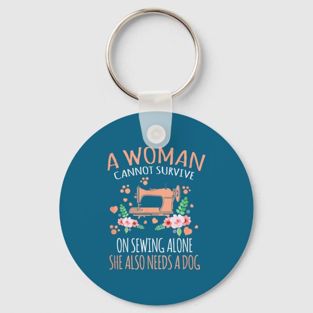 Woman Funny Sewing Quote  Nyckelring (Framsida)