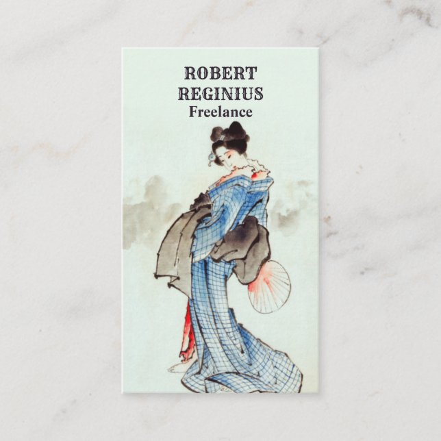 Woman Geisha China Art Visitkort (Framsida)