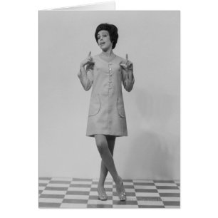 Woman Gesturing Hälsningskort