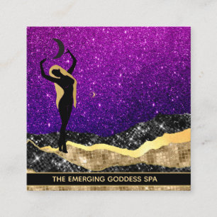*~* Woman Goddess Ombre Måne MAGENTA Glitter Fyrkantigt Visitkort