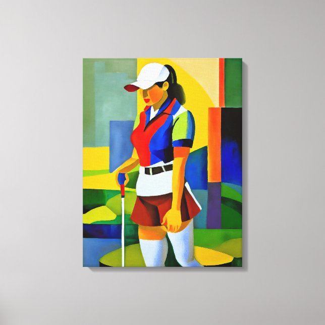 Woman Golfer - Canvas Art Skriv ut (Framsida)