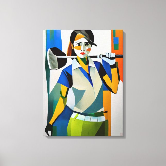 Woman Golfer - Canvas Art Skriv ut (Framsida)