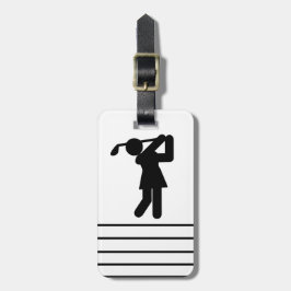 Woman Golfer - Golfingsymbol Bagagebricka