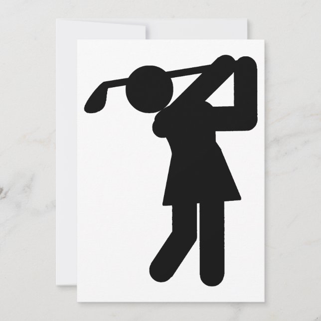 Woman Golfer - Golfingsymbol Inbjudningar (Framsida)