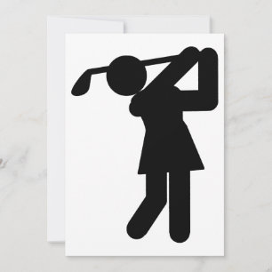 Woman Golfer - Golfingsymbol Inbjudningar