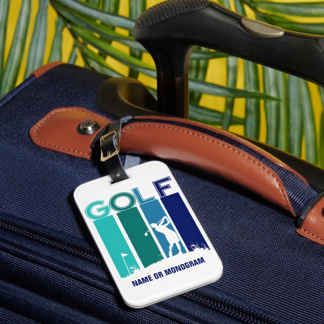 Woman Golfer Luggage Tag Bagagebricka (Framsida Insitu 1)