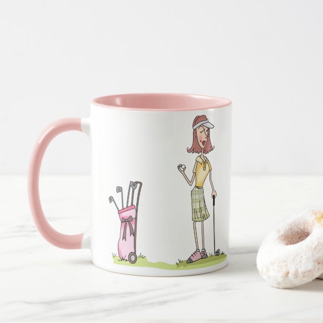 Woman Golfer Mugg (Med munk)