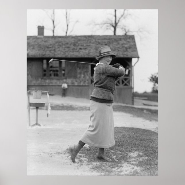 Woman Golfing, 1920-talet Poster (Framsidan)
