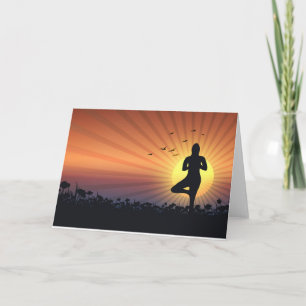 Woman gör yoga inbjudan
