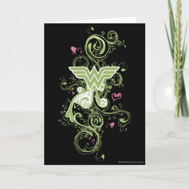  Woman Grönt Swirls-Logotyp Kort (Framsida)