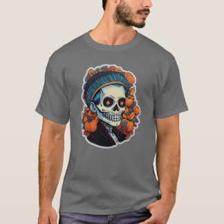 Woman Halloween och Pumpkins för Halloween-tjejen T Shirt