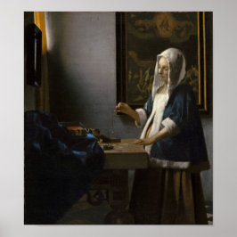 Woman Holding a Balance av Johannes Vermeer Poster