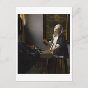 Woman Holding a Balance av Johannes Vermeer Vykort