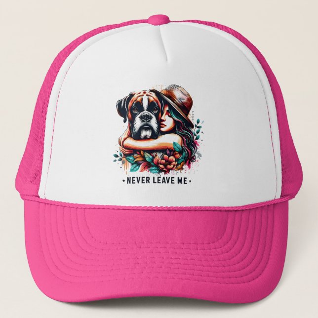 Woman Hugger Bulldog i Hat Keps (Framsida)
