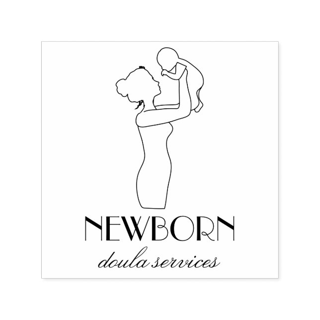 Woman Hugger Newborn Baby Självfärgande Stämpel (Design)