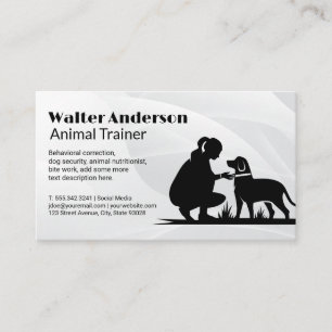 Woman Hund Trainer Djurtjänster Visitkort