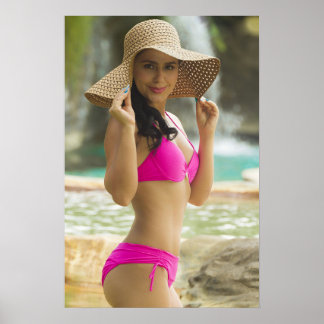 Woman In A Pink Bikini Poster