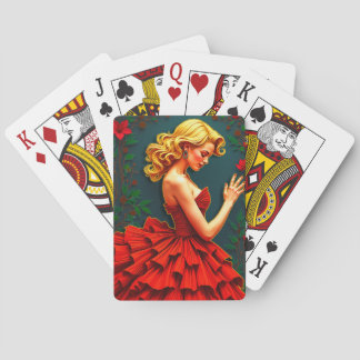 Woman in a Red Dress Classic Playing Cards Casinokort
