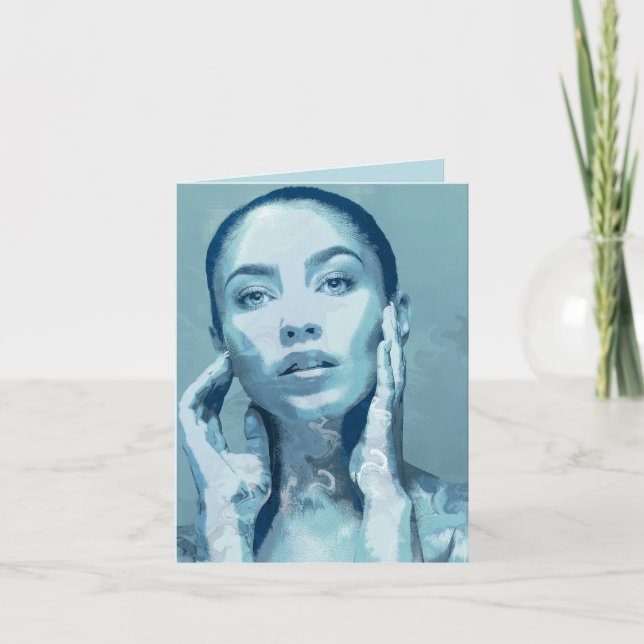 "Woman in Blue" Anteckningskort (Framsida)