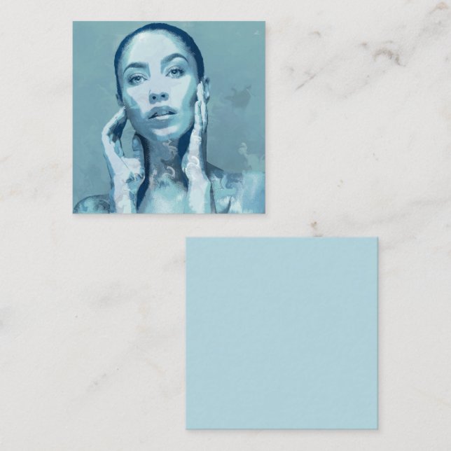 "Woman in Blue" Anteckningskort (Fram/baksida)