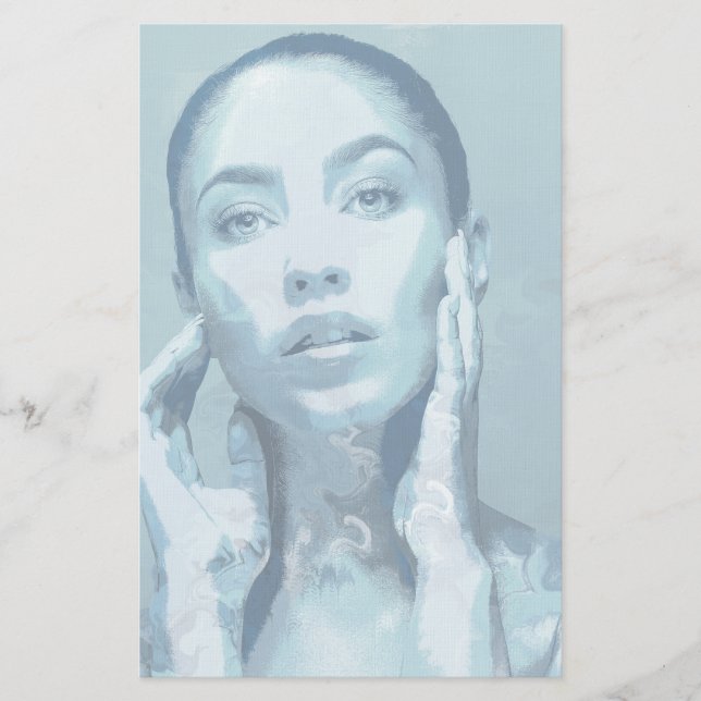 "Woman in Blue"  Briefpapier Brevpapper (Framsida)