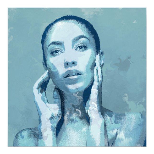 "Woman in Blue" Fototryck (Framsidan)