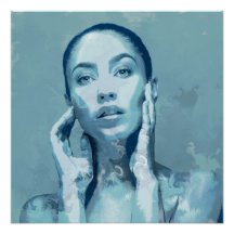 "Woman in Blue" Glossy Poster