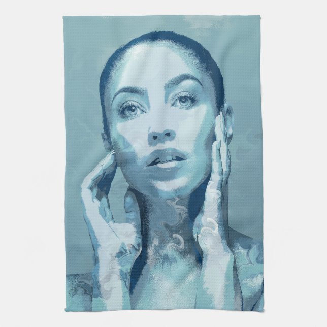 "Woman in Blue" Kökshandduk (Vertikal)