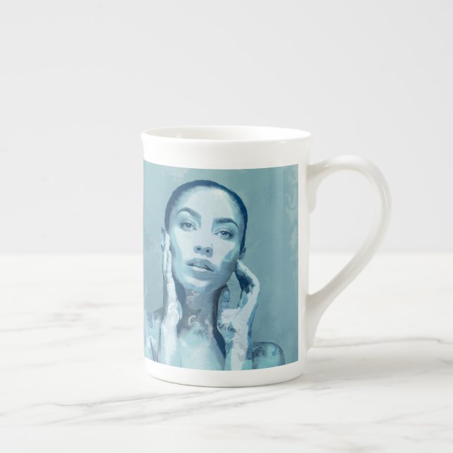 "Woman in Blue" Premium Canvas  Benporslin Mugg (Höger)