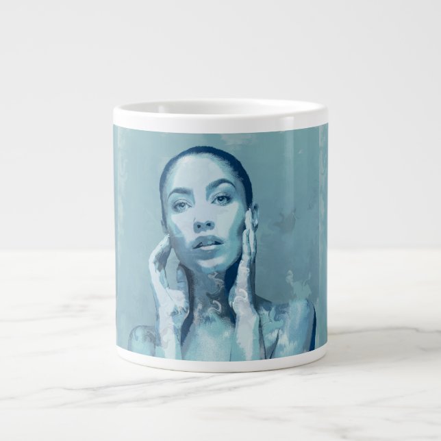 "Woman in Blue" Premium Canvas  Jumbo Mugg (Framsidan)