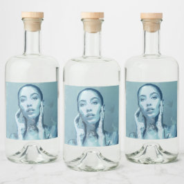 "Woman in Blue" Premium Canvas  Spritflaskor Etikett