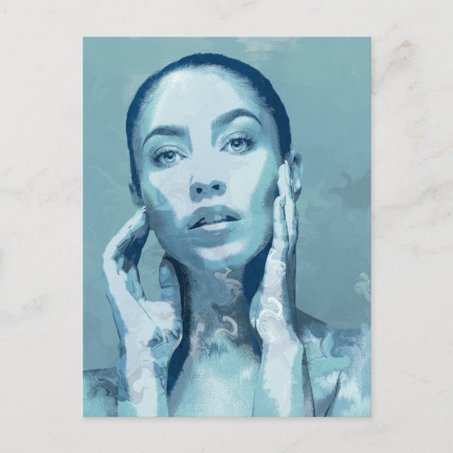 "Woman in Blue" Vykort (Framsida)