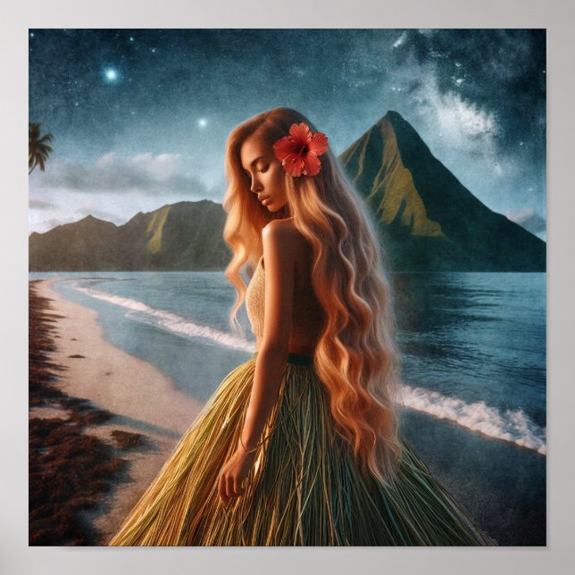 Woman in Grass Skirt Poster (Framsidan)