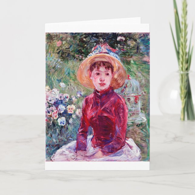Woman in Red, Berthe Morisot Kort (Framsida)