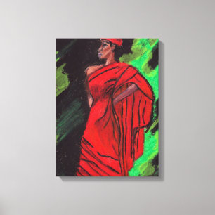 WOMAN IN RED canvas