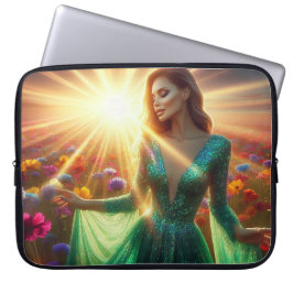 Woman in the Green Dress Laptop Electronics Bag Laptop Fodral