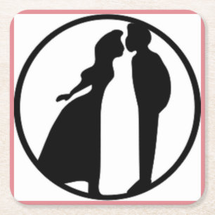 WOMAN KISSING MAN UNDERLÄGG PAPPER KVADRAT