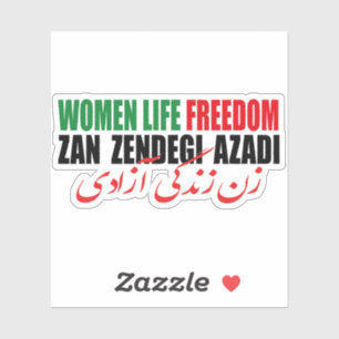 Woman Life Freedom Iran Zan Zendegi Azadi Persian Klistermärken