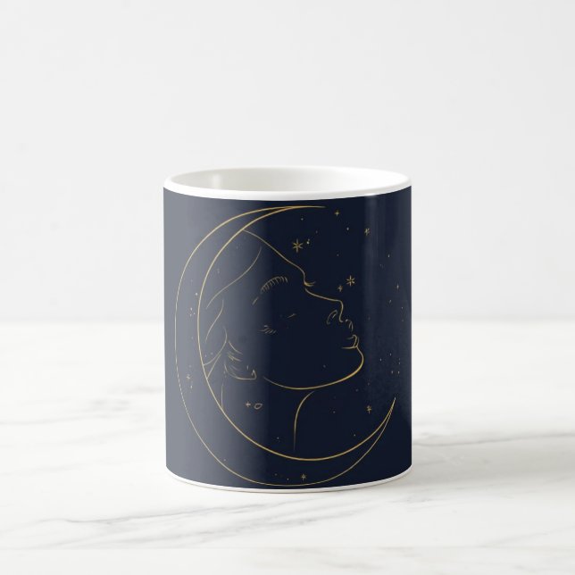 Woman Line Art Personalized Poster Kaffemugg (Center)
