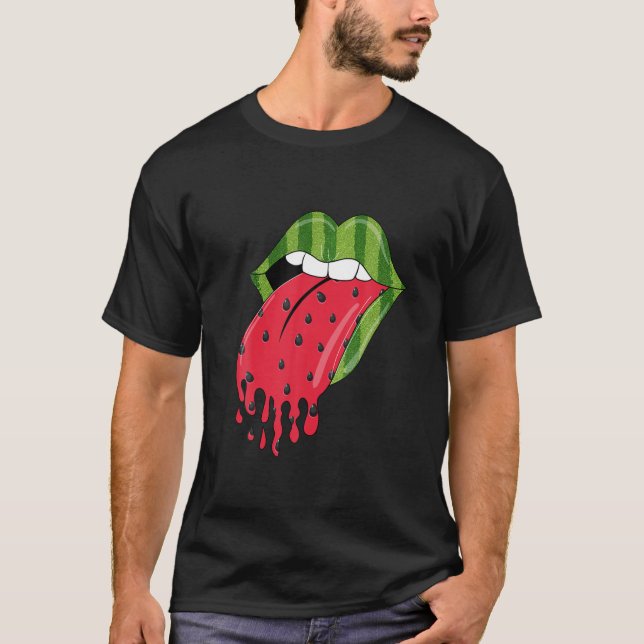 Woman Lip Melon Mamma Watermelon T Shirt (Framsida)