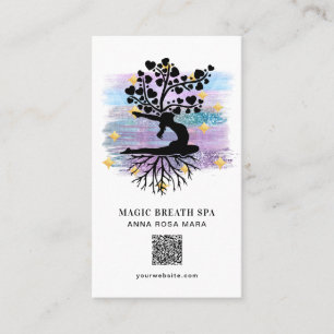 ** Woman Livets träd Reiki Yoga Meditation Visitkort