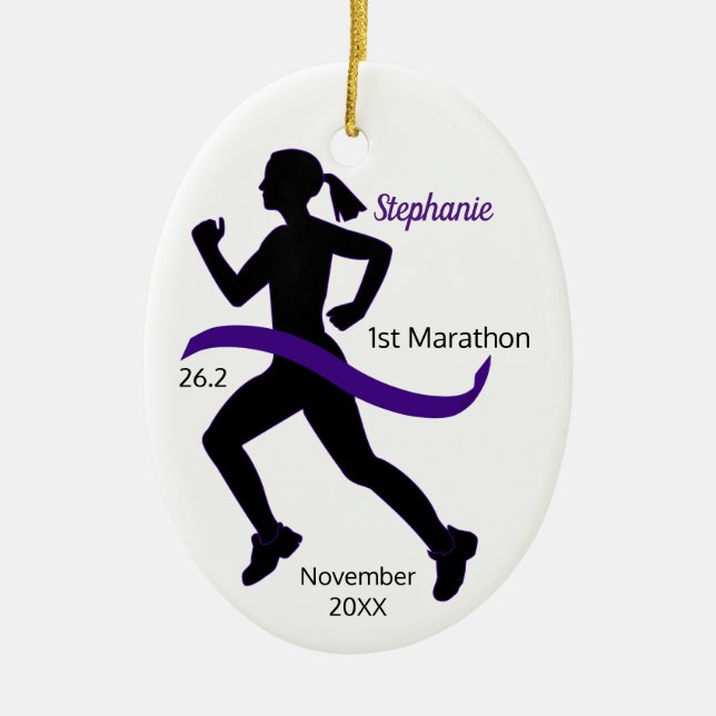 Woman Marathon Springer Ornament Lila (Framsidan)