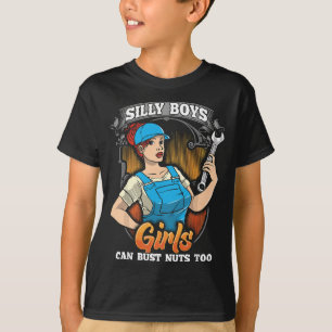 Woman Mechanic Bust Nöt Funny Vuxen humor T Shirt