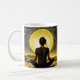 Woman Meditation Om Shanti Shanti Shanti Shanti Kaffemugg