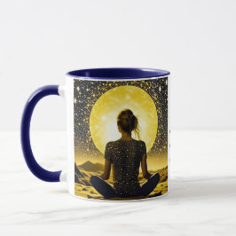 Woman Meditation Om Shanti Shanti Shanti Shanti Mugg