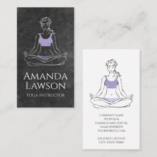 Woman Meditation Yoga Slate Visitkort