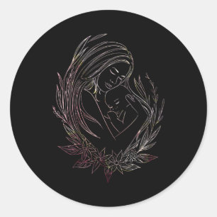 Woman Mor Baby Midfru Doula Runt Klistermärke