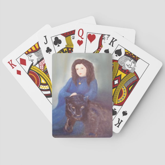 Woman n Black Panther Playing Cards Casinokort (Baksidan)